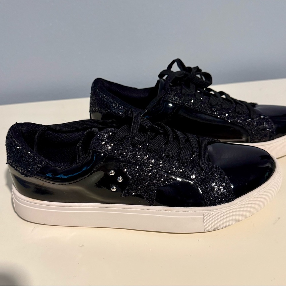 Hey Girl Black Glitter Women's Sneakers Size 8